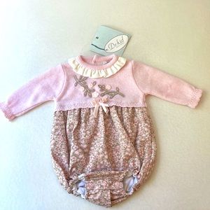 Dr. Kid, brand new, tag attached 3~6 mo pink/ floral bubble.